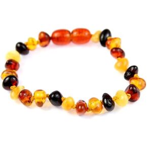 SilverAmber Jewellery UK New Raw and Polished Baltic Amber Anklet Bracelet Choose Colours and sizes - Handmade 100% Genuine Amber Beads - Premium Quality - Sizes 12-27 CM