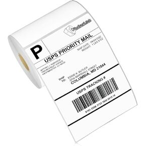 OfficeSmartLabels – 4" x 6" Direct Thermal Labels - Compatible with Zebra & Rollo Desktop Label Printers and More – 1" Core, Permanent Adhesive & Perforated [4 Rolls, 1000 Labels]