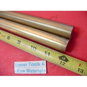 2 Pieces 3/4" C360 BRASS SOLID ROUND ROD 12" long Lathe Bar Stock .750" OD H02