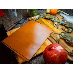 Clear Sheet Protector Menu Cover for 8.5 x 11 Inches, Real Leather, Black (Chestnut, 8.5 x 11)