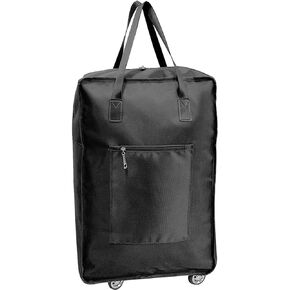 Expandable Foldable Duffel Bag with Wheels Rolling Duffle Bag Luggage Bag Carry on Bag Lightweight Suitcases,Black
