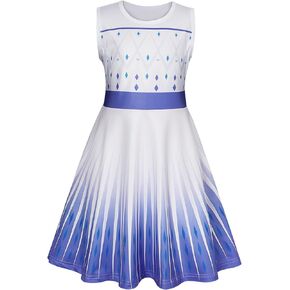 Eledobby Summer Dress for Girls Sleeveless A-Line Swing Sundress Kids Mirabel Unicorn Encanto Elsa Princess Casual Dresses