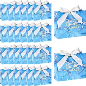 VGOODALL 24PCS Small Thank You Gift Bags, Mini Party Favor Bags Candy Bags Treat Boxes Paper Gift Bags with Bow Ribbon for Wedding Valentine's Day Bridal Baby Shower Birthday Party