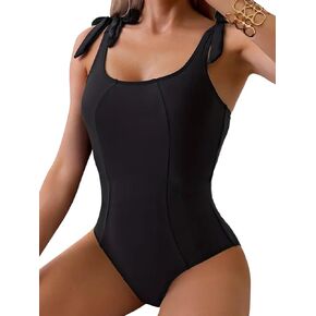 بدلة سباحة قطعة واحدة للنساء للتحكم في البطن ورقبة مربعة، بدلة استحمام عالية الخصر للنساء in Kuwait