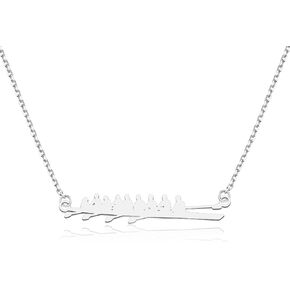 FEELMEM Rowing Necklace Crew Team Rowing Pendant Necklace Boater Kayak Gift Skipper Gift Rowing Coach Gift