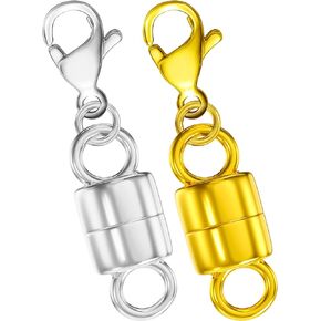 Clysoru Lobster Magnet Necklace Clasps and Closures Grade A 316 Stainless Steel Lobster Claw Clasps Gold and Silver for Bracelet Jewelry Making DIY Craft Made in Italy.