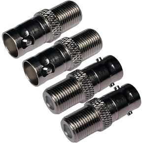 CESS BNC Female to F typeFemale CCTV Security Camera RF/Coaxial Adapter Connector (jcx) (4 Pack)