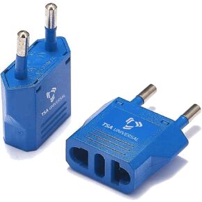 United States to Italy Travel Power Adapter to Connect North American Electrical Plugs to Italian Outlets for Cell Phones, Tablets, eReaders, and More (2-Pack, Black)