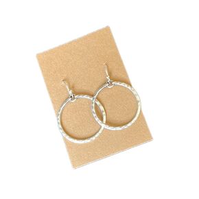 Hammered Open Hoop on Sterling Silver Earrings
