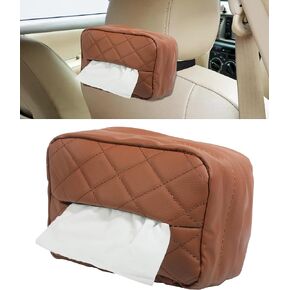Car Tissue Holder,Automotive Use Tissue Box,Tissue Holder for Car,Car Accessories Leather PU Car Backseat Extra Large Tissue Organization,Fit for 120 Standard Tissue (Black)
