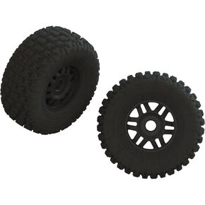 ARRMA dBoots Fortress LP Tire Set Glued Black (1 Pair), ARA550110