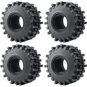 RCHUBAM 𝟮.𝟮" RC Crawler 𝗧𝗶𝗿𝗲𝘀 4Pcs Deep Claw Tread Mud Terrain Rubber Wheel Tires with Insert Foam 125*56mm for for 1/10 RC Crawler Wraith SCX10 AXI03004 Capra Axial SCX10 Upgrade Accessories