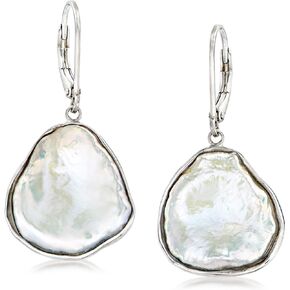 Ross-Simons 15-17mm Cultured Baroque Keshi Pearl Drop Earrings in Sterling Silver