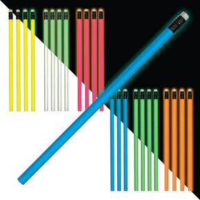 AAkron Nite Glow - Glow in the Dark Pencils, Barrel and Eraser Glow in the Dark - Set of 24 - Made in the USA in Kuwait