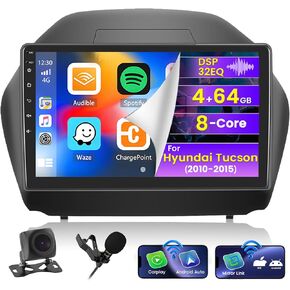 Roinvou 2+64G Android Car Stereo for 2010-2015 Hyundai Tucson, Built-in Wireless CarPlay Radio with Android Auto, 10.1'' Touch Screen in-Dash GPS Navigation Support Mirror Link BT HiFi WiFi RDS AHD in Kuwait