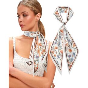 CHLINS Satin Scarf Hair Scarf for Women Neck Scarf Printed Head Wrap Lightweight Handbag Head Scarf 57 * 5.5 Inches