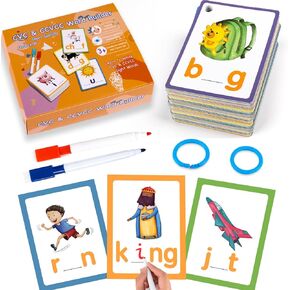 Phonics Sight Words and Spelling Games, Phonics Game Pad for Kids Ages 4-6, CVC Word Writing Activities, Preschool to Kindergarten Educational Toys, Learn to Read for Toddlers 3-6 Years Old