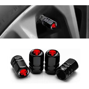 Pack-4 Tire Valve Stem Cap, Dust Cover, Spin-in Tire Stem Cover, Car Universal Tire Protection Cap (Blue Skull)