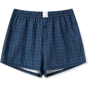Women's Boxer Short Y2K Cute Elastic Low Waist Plaid Print Lounge Shorts Button Gingham Micro Pajama Bottoms