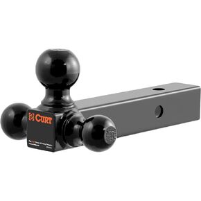 CURT 45652 Multi-Ball Trailer Hitch Ball Mount, 1-7/8, 2, 2-5/16-Inch Balls, Fits 2-Inch Receiver, 10,000 lbs