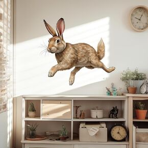 Cute Floating Rabbit Wall Sticker For Playroom Decor, Boys Room, Living Room, Nursery, Girls Room, Sticker (18 inch)