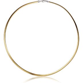 مجموعة أمازون من الفضة الإسترليني مقاس 18 بوصة قلادة أففولو أوميغا قابلة للعكس باللون الأصفر/الروديوم in Kuwait