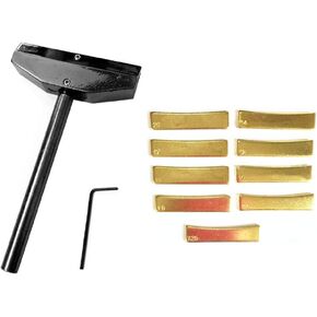 Jiayouy Luthier Tools Set Guitar Bass Fret Press Caul Fingerboard Pressing Tool + 9Pcs Brass Radian Fret Inserts with Hex Wrench - Black