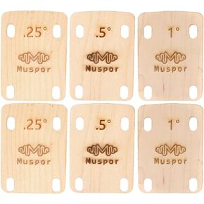 Toyvian 6pcs Guitar Neck Spacer Bass Neck Shims Thickness Shims Thickened Shims for Musical Bass Instrument Bass Neck Spacer Guitar Wood Shims Bass Shims Maple Accessories Electric Guitar