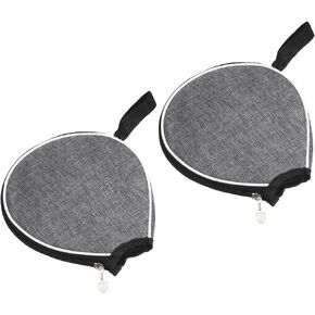 PATIKIL Ping Pong Paddle Case, 2 Pack Table Tennis Racket Case Half Soft Cover Container Bag for Sports Accessories, Grey