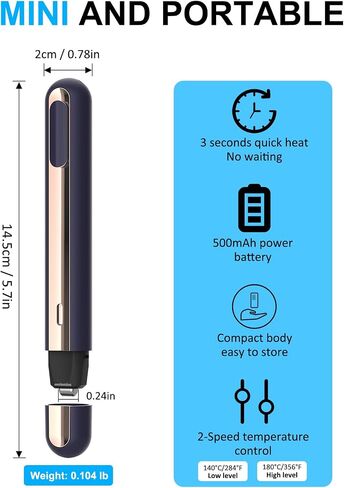 Mini Heat Press,Heats up in 3's Small Heat Press Machine,Cordless Heat Press,Heat Press Machine for T Shirts,Hat,Caps,DIY Shoes,Heating Transfer Projects（Dark Blue） in Saudi Arabia