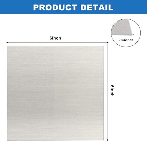 2 قطعة من صفائح الألومنيوم 3003 H14، سمك 6 بوصة × 6 بوصة، 0.032 بوصة (0.81 مم)، ألواح ألومنيوم مرفقة بطبقة مزدوجة الجوانب in Kuwait