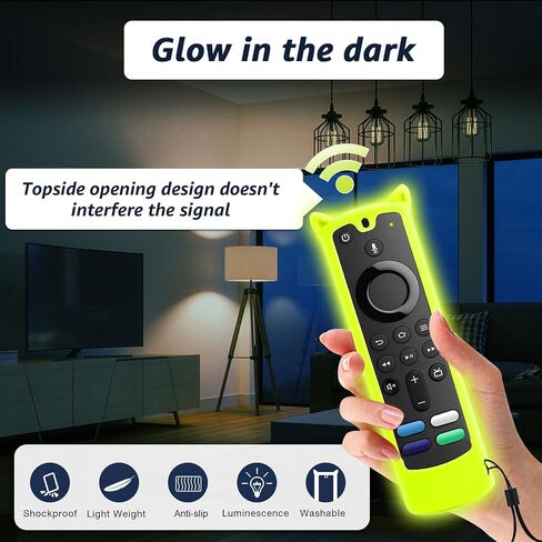 2 Packs Protective Remote Cover Case, Silicone Sleeve Remote Control Cover Glow in The Dark with Lanyard(Glow Purple & Glow Blue) in Saudi Arabia