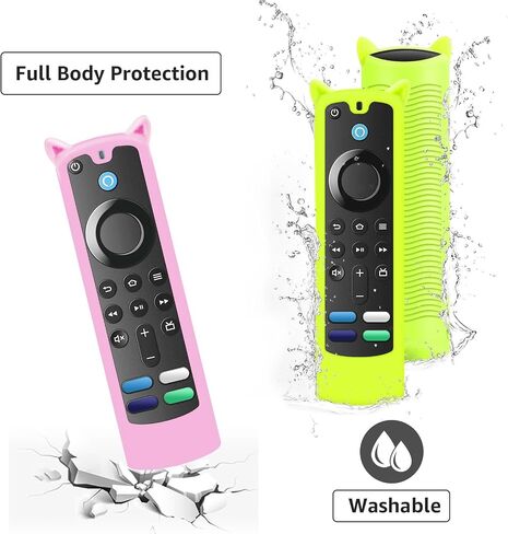 2 Packs Protective Remote Cover Case, Silicone Sleeve Remote Control Cover Glow in The Dark with Lanyard(Glow Purple & Glow Blue) in Saudi Arabia