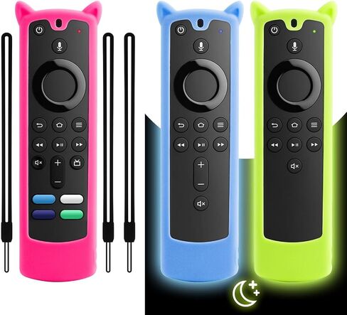 2 Packs Protective Remote Cover Case, Silicone Sleeve Remote Control Cover Glow in The Dark with Lanyard(Glow Purple & Glow Blue) in Saudi Arabia