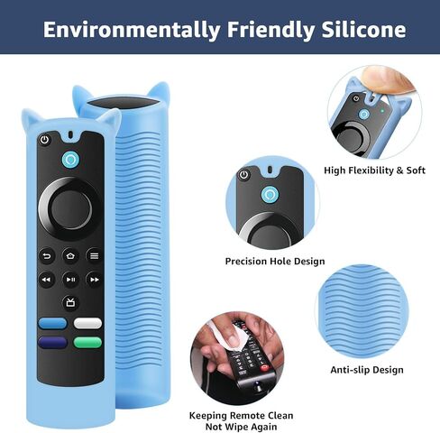 2 Packs Protective Remote Cover Case, Silicone Sleeve Remote Control Cover Glow in The Dark with Lanyard(Glow Purple & Glow Blue) in Saudi Arabia