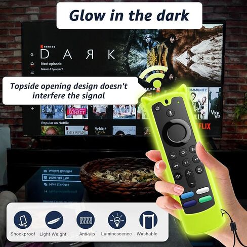 2 Packs Protective Remote Cover Case, Silicone Sleeve Remote Control Cover Glow in The Dark with Lanyard(Glow Purple & Glow Blue) in Saudi Arabia