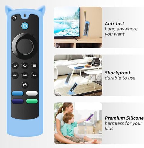 2 Packs Protective Remote Cover Case, Silicone Sleeve Remote Control Cover Glow in The Dark with Lanyard(Glow Purple & Glow Blue) in Saudi Arabia