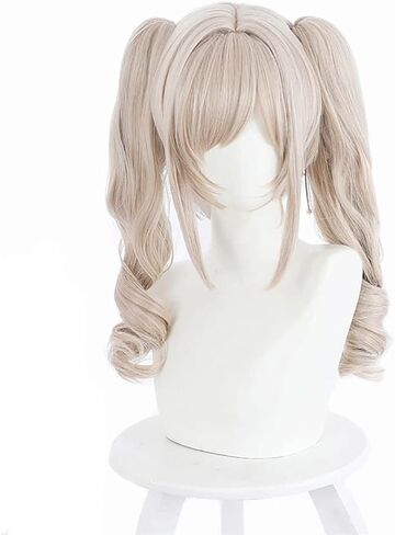 باربرا ذيل حصان مزدوج شقراء أنيمي شعر مستعار تأثيري للعبة Genshin Impact Cosplay شعر مستعار للهالوين in Saudi Arabia