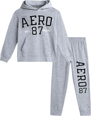 AEROPOSTALE Boys' Sweatsuit Set - 2 Piece Fleece Hoodie Sweatshirt and Jogger Sweatpants - Matching Pants Set for Boys (4-12) in Saudi Arabia