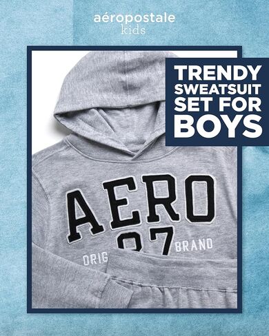 AEROPOSTALE Boys' Sweatsuit Set - 2 Piece Fleece Hoodie Sweatshirt and Jogger Sweatpants - Matching Pants Set for Boys (4-12) in Saudi Arabia