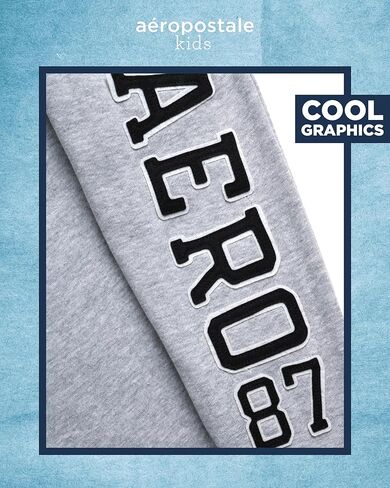 AEROPOSTALE Boys' Sweatsuit Set - 2 Piece Fleece Hoodie Sweatshirt and Jogger Sweatpants - Matching Pants Set for Boys (4-12) in Saudi Arabia