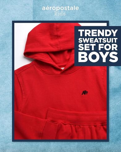 AEROPOSTALE Boys' Sweatsuit Set - 2 Piece Fleece Hoodie Sweatshirt and Jogger Sweatpants - Matching Pants Set for Boys (4-12) in Saudi Arabia
