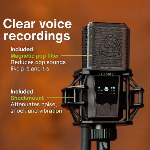 ميكروفون Lewitt LCT 540 بمكثف غشاء كبير تحت الصفر وFocusrite Scarlett 2i2 الجيل الثالث من واجهة الصوت USB للتسجيل وكتابة الأغاني والبث والبث الصوتي in Kuwait