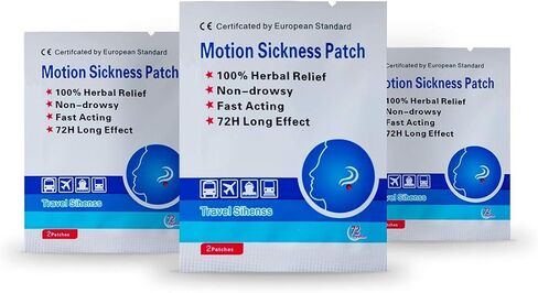Motion Sickness Patch,26 Patches Works to Relieve Vomiting,Nausea,Dizziness & Other Symptoms Resulted from Sickness of Cars,Ships,Airplanes,Cruise,Trains & Other Forms of Transport Movement in Saudi Arabia