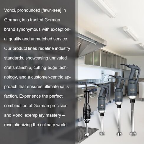 خلاط الغمر التجاري VONCI بقدرة 500 واط، عمود قابل للإزالة مقاس 15.7 بوصة SUS 304، خلاط يدوي عالي التحمل مع سرعة متغيرة 6000-20000 دورة في الدقيقة، خلاط كهربائي احترافي لاستخدام مطبخ المطعم. in Kuwait