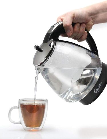 غلاية كابريسو H2O الزجاجية سريعة الغليان (48 أونصة، أسود/كروم مصقول) in Kuwait