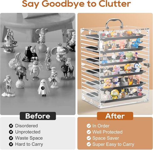 حقيبة حمل كورتكو المصغرة، حافظة عرض أكريليك شفافة للمنمنمات المصغرة، حقيبة تخزين مصغرة، متوافقة مع Warhammer 40k وجميع أنواع المنمنمات الصغيرة والصغيرة in Kuwait