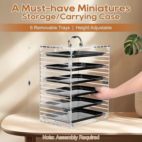 حقيبة حمل كورتكو المصغرة، حافظة عرض أكريليك شفافة للمنمنمات المصغرة، حقيبة تخزين مصغرة، متوافقة مع Warhammer 40k وجميع أنواع المنمنمات الصغيرة والصغيرة in Kuwait