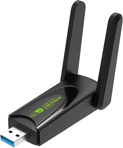 محول واي فاي QWPVPYJY USB لسطح المكتب، 1300 ميجابت في الثانية واي فاي USB 3.0 ثنائي النطاق 5G/2.4G هوائيات مزدوجة، محول شبكة لاسلكي لأجهزة الكمبيوتر المحمول المكتبية، يدعم Windows 11/10/8.1/8/7 in Kuwait