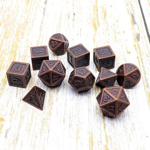 Haxtec 11PCS Bloodstained Metal DND Dice Set Blood Polyhedral D&D Dice for Dungeons and Dragons Gift TTRPG Antique Metal DND 5e Dice Set in Saudi Arabia